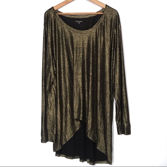Eileen Fisher Tops - Eileen Fischer Hi-Lo Gold Shimmer Tunic Top NWT